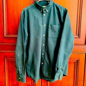 MVP SzLg green brushed cotton casual button down